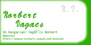 norbert vagacs business card